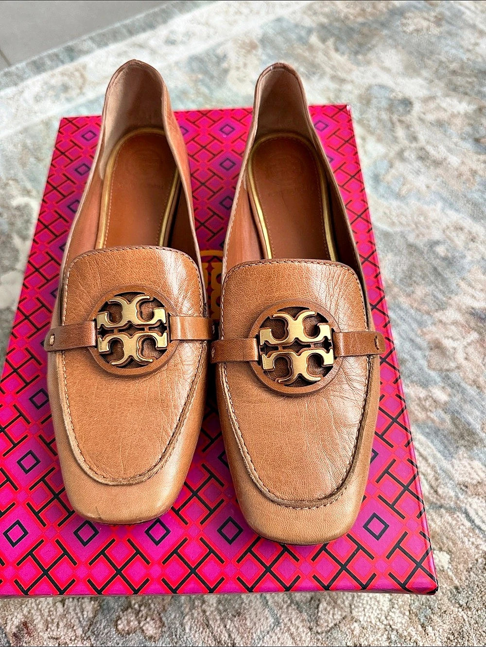 Tory Burch Metal Miller Loafer Brown size 6.5M VGUC